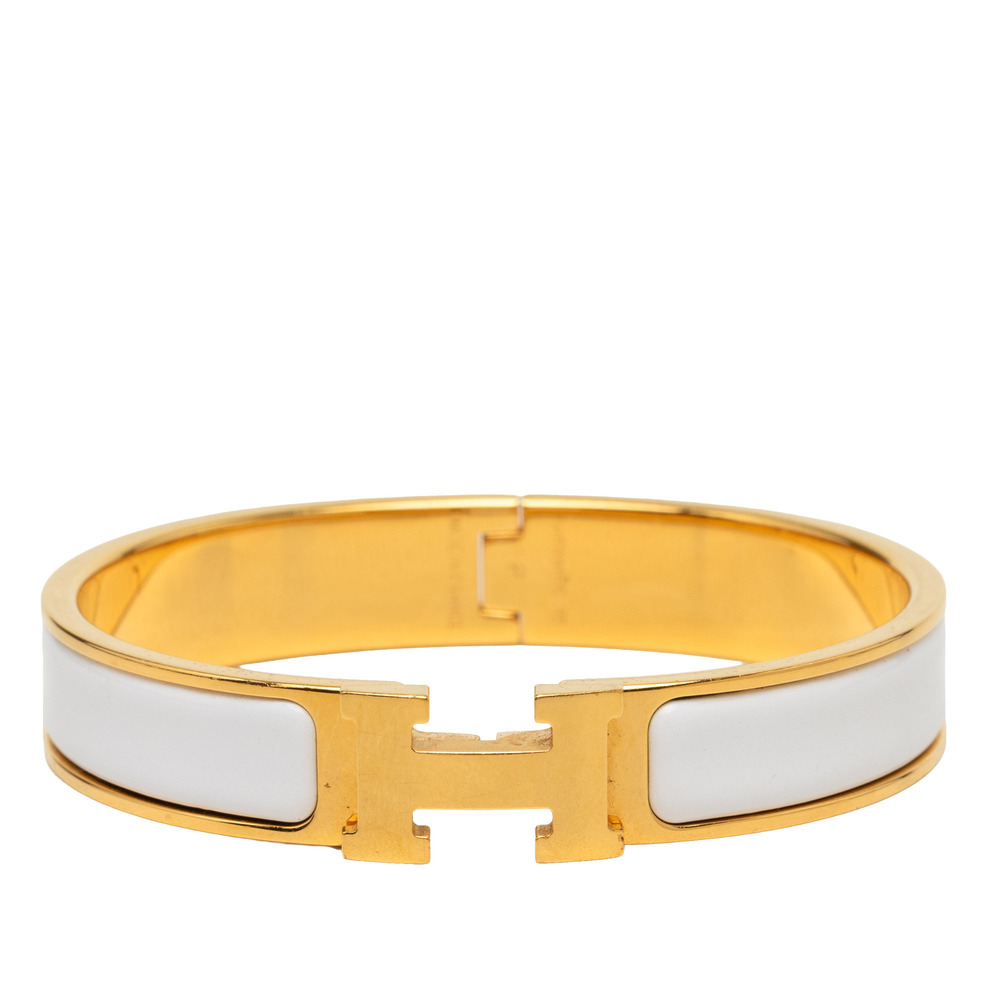 Pre-Loved Hermes Narrow Enamel Clic H Bracelet PM